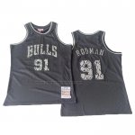 Maglia Chicago Bulls Dennis Rodman #91 Mitchell & Ness 1997-98 Nero1
