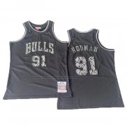 Maglia Chicago Bulls Dennis Rodman #91 Mitchell & Ness 1997-98 Nero1