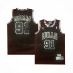 Maglia Chicago Bulls Dennis Rodman #91 Throwback Nero