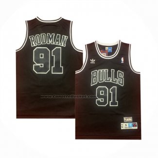 Maglia Chicago Bulls Dennis Rodman #91 Throwback Nero