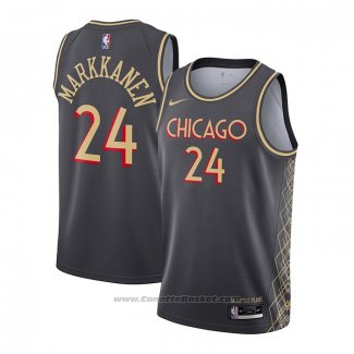 Maglia Chicago Bulls Lauri Markkanene #24 Citta 2020-21 Grigio