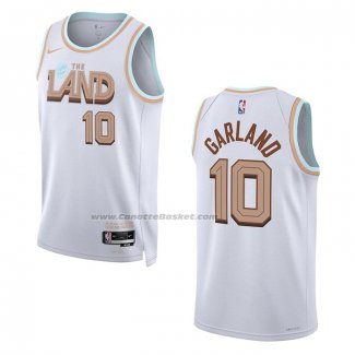 Maglia Cleveland Cavaliers Darius Garland #10 Citta 2022-23 Bianco