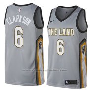 Maglia Cleveland Cavaliers Jordan Clarkson #6 Citta 2018 Grigio
