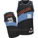Maglia Cleveland Cavaliers LeBron James #23 Retro Nero Blu