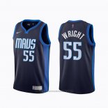 Maglia Dallas Mavericks Delon Wright #55 Earned 2020-21 Blu