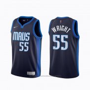 Maglia Dallas Mavericks Delon Wright #55 Earned 2020-21 Blu