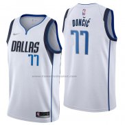 Maglia Dallas Mavericks Luka Doncic NO 77 Association 2021 Bianco