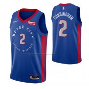 Maglia Detroit Pistons Cade Cunningham NO 2 Citta 2020-21 Blu