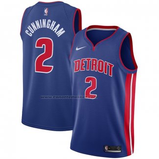 Maglia Detroit Pistons Cade Cunningham NO 2 Icon Blu