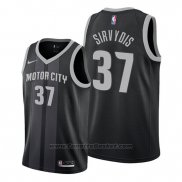 Maglia Detroit Pistons Deividas Sirvydis #37 Citta 2019-20 Nero