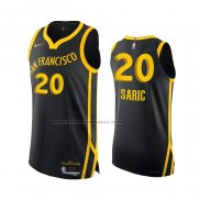 Maglia Golden State Warriors Dario Saric #20 Citta Autentico 2023-24 Nero