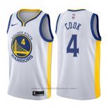 Maglia Golden State Warriors Quinn Cook #4 Association 2017-18 Bianco