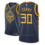 Maglia Golden State Warriors Stephen Curry #30 Citta 2018-19 Blu
