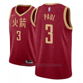 Maglia Houston Rockets Chris Paul #3 Citta 2018-19 Rosso