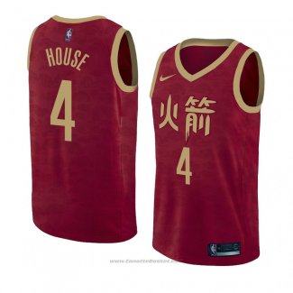 Maglia Houston Rockets Danuel House #4 Citta 2018-19 Rosso