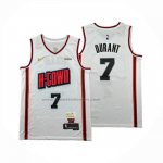 Maglia Houston Rockets Kevin Durant No 7 Citta 2024-25 Bianco