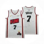 Maglia Houston Rockets Kevin Durant No 7 Citta 2024-25 Bianco