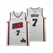 Maglia Houston Rockets Kevin Durant No 7 Citta 2024-25 Bianco