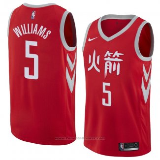 Maglia Houston Rockets Troy Williams #5 Citta 2018 Rosso