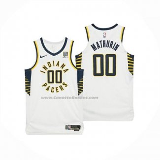 Maglia Indiana Pacers Bennedict Mathurin No 00 Association 2025-26 Bianco