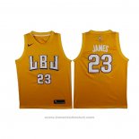 Maglia LBJ Los Angeles Lakers Lebron James #23 Or