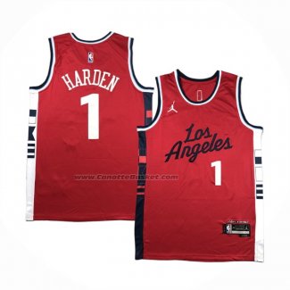 Maglia Los Angeles Clippers James Harden #2 Statement 2024-25 Rosso