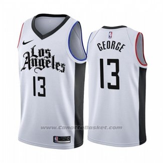 Maglia Los Angeles Clippers Paul George #13 Citta 2019-20 Bianco