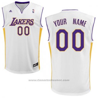Maglia Los Angeles Lakers Adidas Personalizzate Bianco