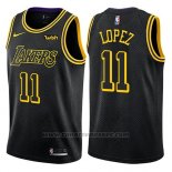 Maglia Los Angeles Lakers Brook Lopez #11 Citta 2018 Nero