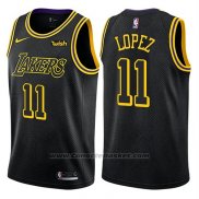 Maglia Los Angeles Lakers Brook Lopez #11 Citta 2018 Nero