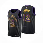 Maglia Los Angeles Lakers Jake Laravia No 12 Citta 2025-26 Nero