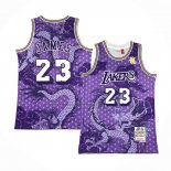 Maglia Los Angeles Lakers LeBron James #23 Asian Heritage Throwback 2018-19 Viola