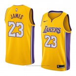 Maglia Los Angeles Lakers Lebron James #23 Icon 2017-18 Giallo