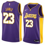 Maglia Los Angeles Lakers Lebron James #23 Statement 2017-18 Viola
