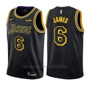 Maglia Los Angeles Lakers Lebron James #6 Citta 2019 Nero