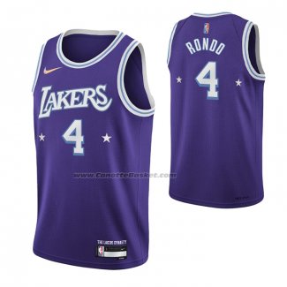 Maglia Los Angeles Lakers Rajon Rondo NO 4 Citta Edition 2021-22 Verde