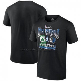 Maglia Manica Corta Dallas Boston Celtics Vs Dallas Mavericks 2024 NBA Finals Nero