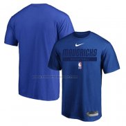 Maglia Manica Corta Dallas Mavericks Practice Performance 2022-23 Blu