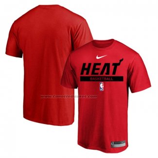 Maglia Manica Corta Miami Heat Practice Performance 2022-23 Rosso