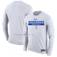 Maglia Manica Lunga Golden State Warriors Practice Performance 2022-23 Bianco