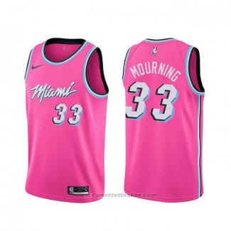 Maglia Miami Heat Alonzo Mourning #33 Earned Rosa