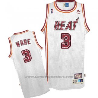 Maglia Miami Heat Dwyane Wade #3 Retro Bianco