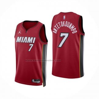 Maglia Miami Heat Giannis Antetokounmpo No 7 Statement Rosso