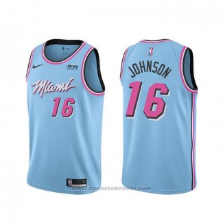 Maglia Miami Heat James Johnson #16 Citta 2019-20 Blu