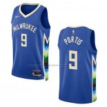 Maglia Milwaukee Bucks Bobby Portis #9 Citta 2022-23 Blu