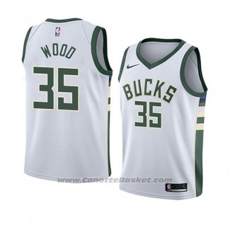 Maglia Milwaukee Bucks Christian Wood #35 Association 2018 Bianco