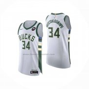 Maglia Milwaukee Bucks Giannis Antetokounmpo No 34 Association Authentic 2025-26 Bianco
