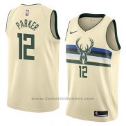 Maglia Milwaukee Bucks Jabari Parker #12 Citta 2018 Crema