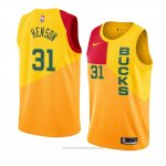 Maglia Milwaukee Bucks John Henson #31 Citta 2018-19 Giallo