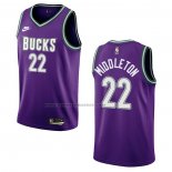 Maglia Milwaukee Bucks Khris Middleton #22 Classic 2022-23 Viola